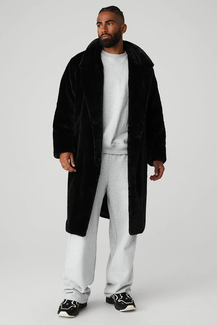Aloyoga Oversized Příkop Z Umělé Kožešiny - černá