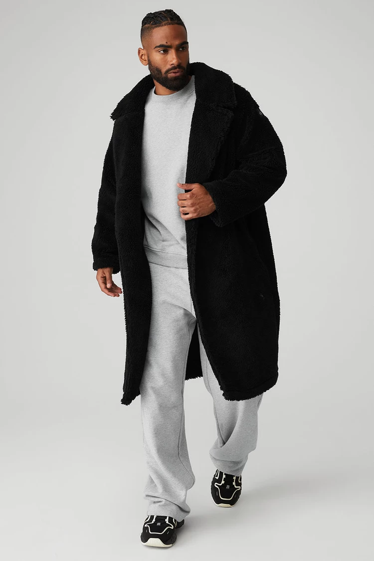 Aloyoga Oversized Sherpa Trench - černá