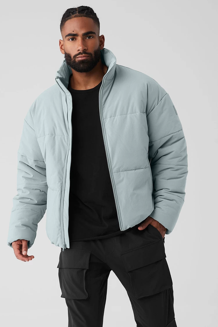 Aloyoga Stretch Woven Street Puffer - Cosmic Grey