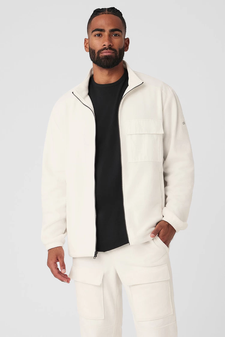 Aloyoga Polar Fleece Ridge Full Zip Jacket - Ivory