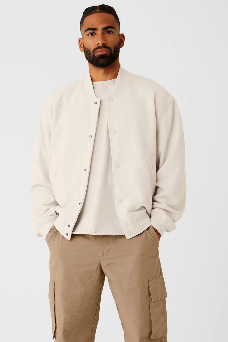 Aloyoga Renown Varsity Jacket - Bone