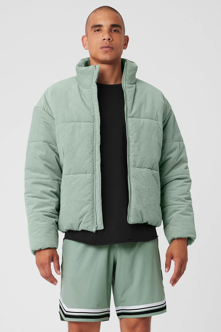 Aloyoga Corduroy Stage Puffer - Icy Sage