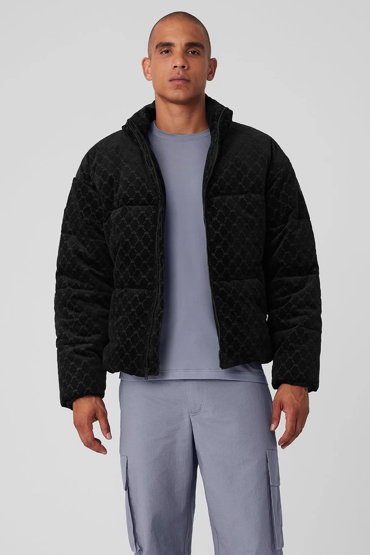 Aloyoga Debossed Corduroy Stage Puffer - Black