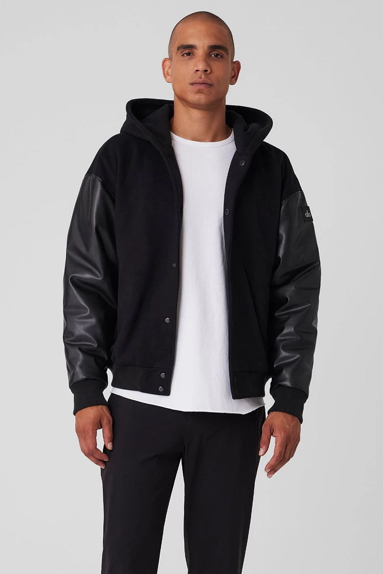 Aloyoga Select Hooded Bomber Jacket - Black