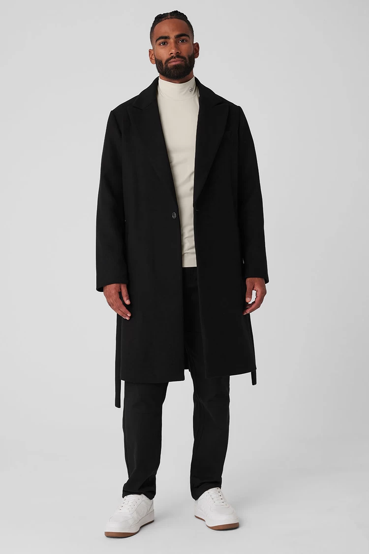 Aloyoga Wool Gameday Overcoat - Black