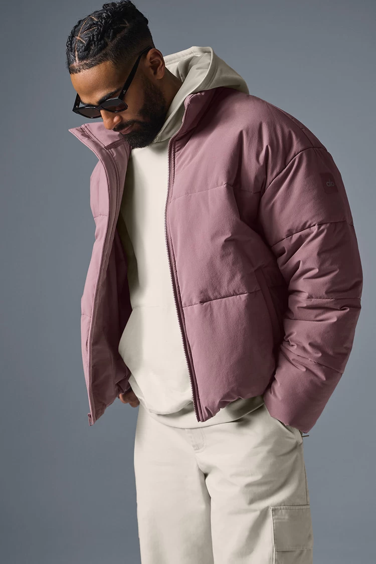 Aloyoga Stretch Woven Street Puffer - Woodrose