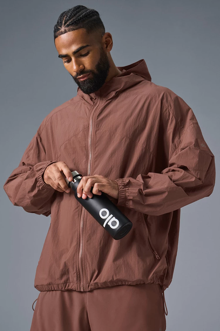 Aloyoga Vantage Nylon Ripstop Track Jacket - Chestnut