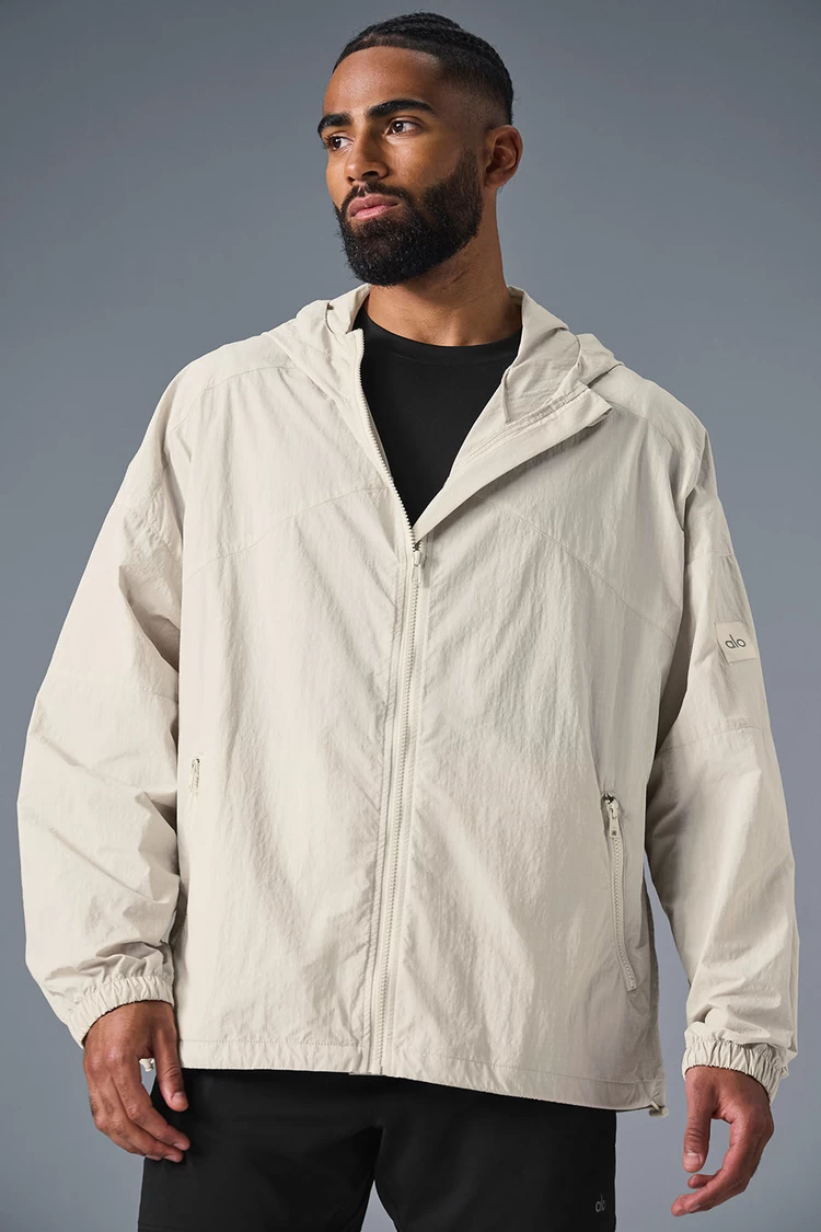 Aloyoga Vantage Nylon Ripstop Track Jacket - Bone
