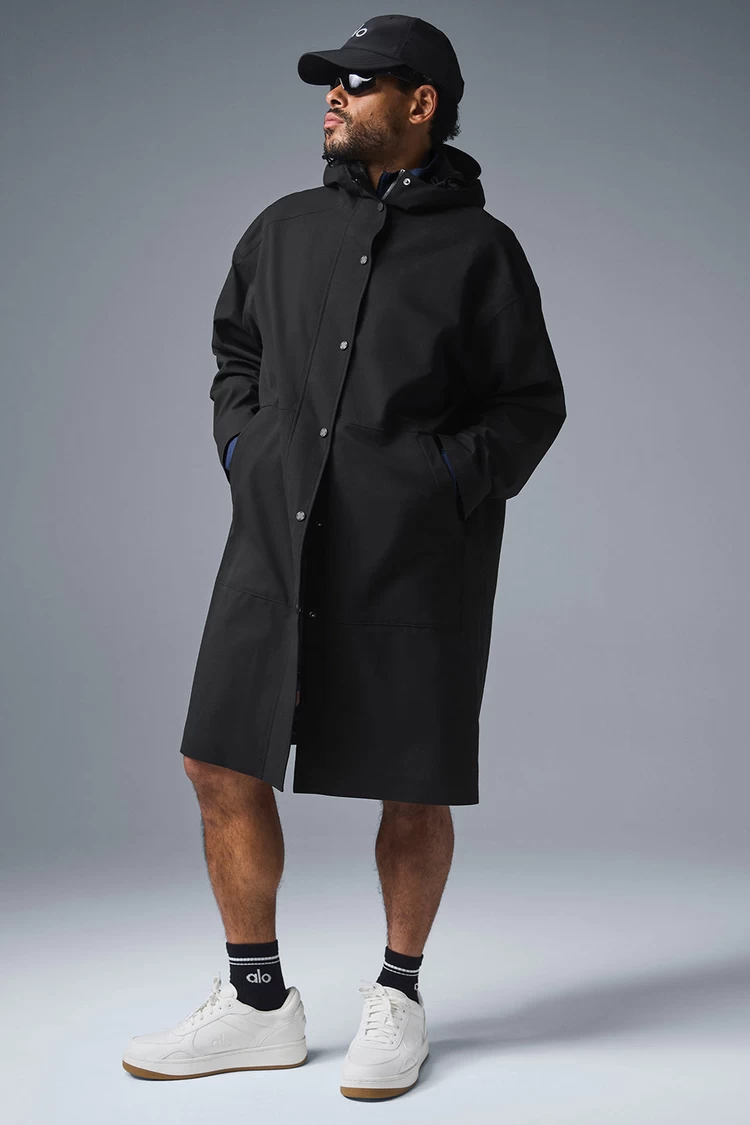 Aloyoga Rain Or Shine Long Coat - Black