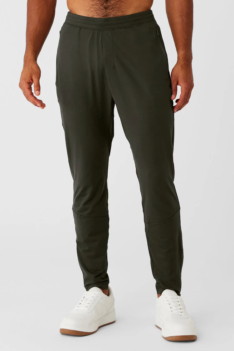 Aloyoga Conquer React Performance Pant - Stealth Green