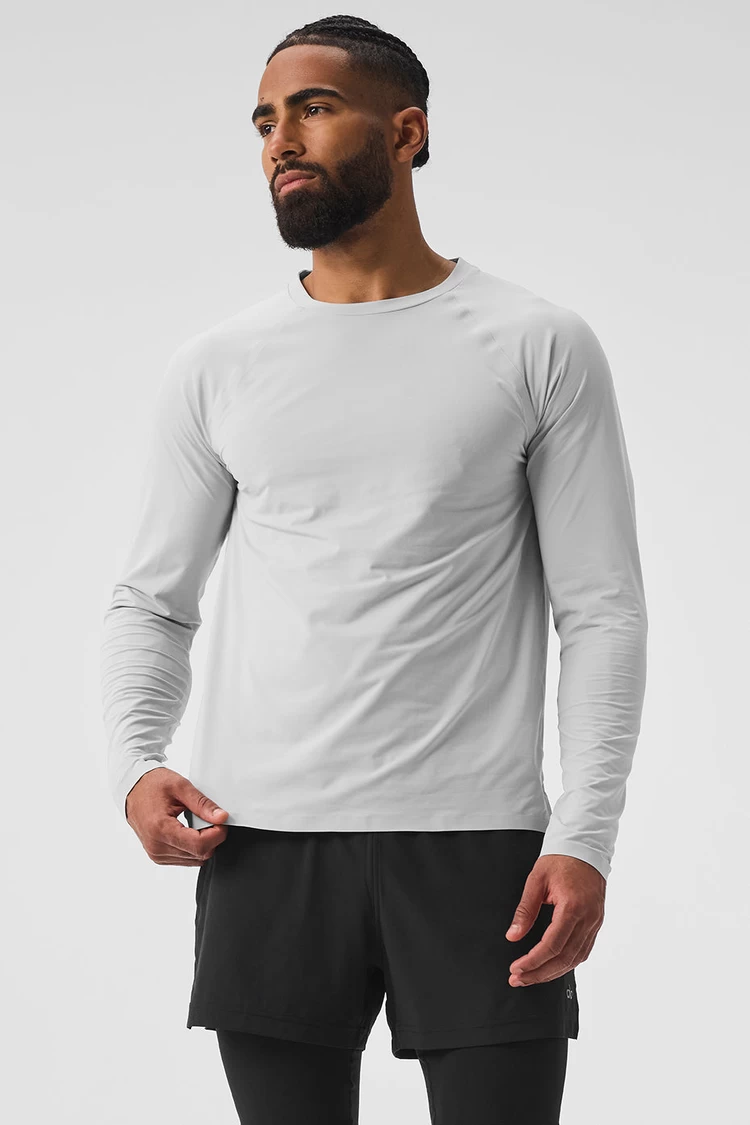 Aloyoga Idol Long Sleeve Performance Tee - Titanium