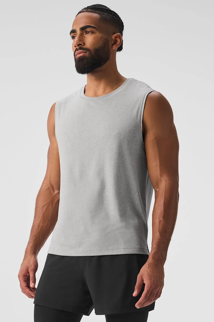 Aloyoga The Triumph Muscle Tank - Athletic Heather Grey