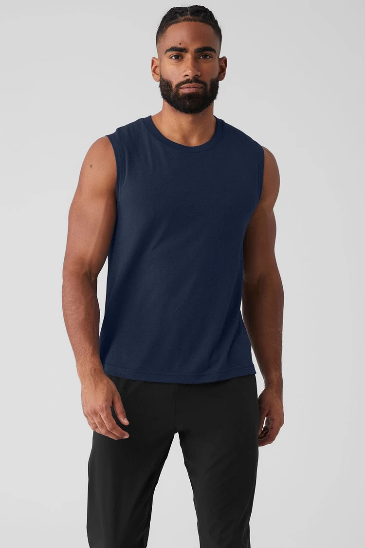 Aloyoga The Triumph Muscle Tank - Navy