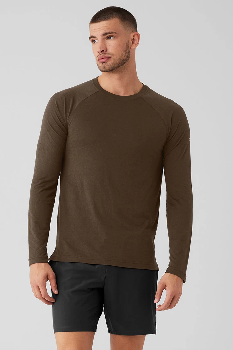 Aloyoga Triumph Long Sleeve Tee - Espresso