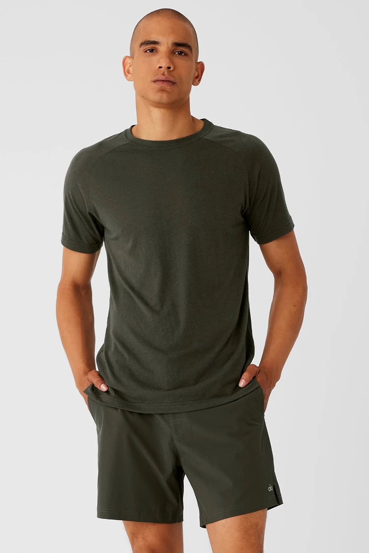 Aloyoga The Triumph Crew Neck Tee - Stealth Green