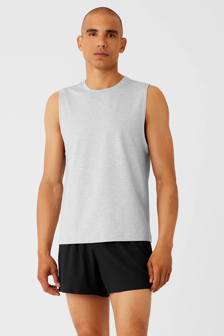 Aloyoga Conquer Muscle Tank - Athletic Heather Grey
