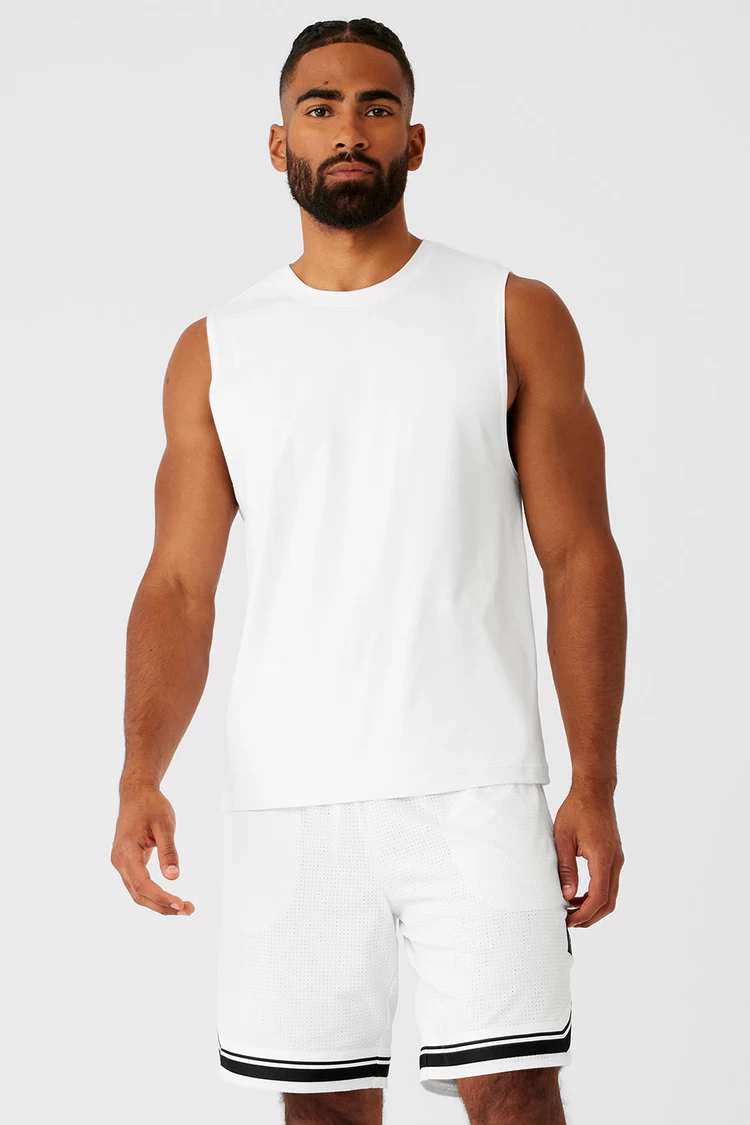 Aloyoga Conquer Muscle Tank - White
