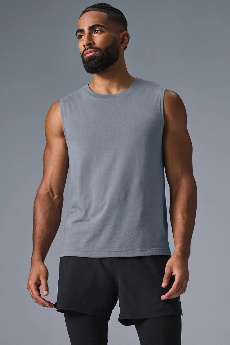 Aloyoga The Triumph Muscle Tank - Steel Grey