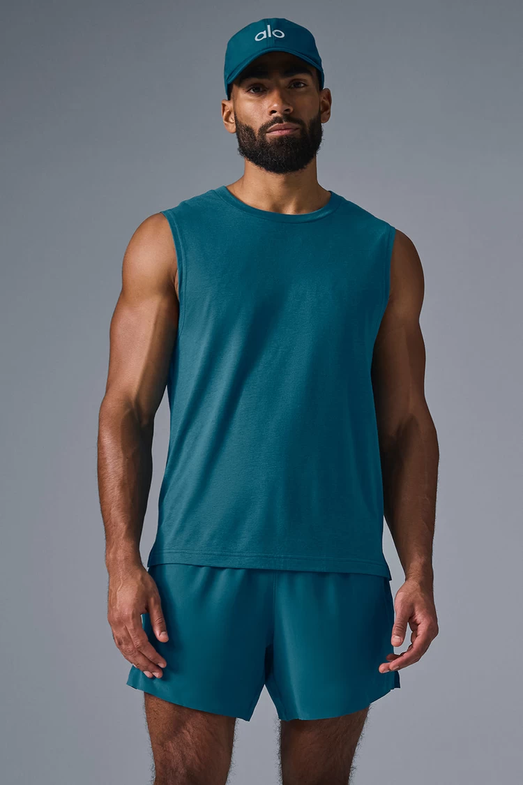 Aloyoga The Triumph Muscle Tank - Oceanic Teal