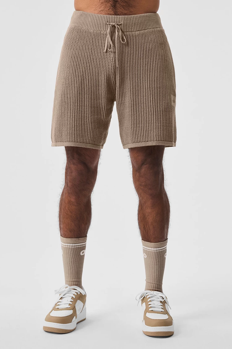 Pantalón Corto Aloyoga De Punto Abierto - Gravel