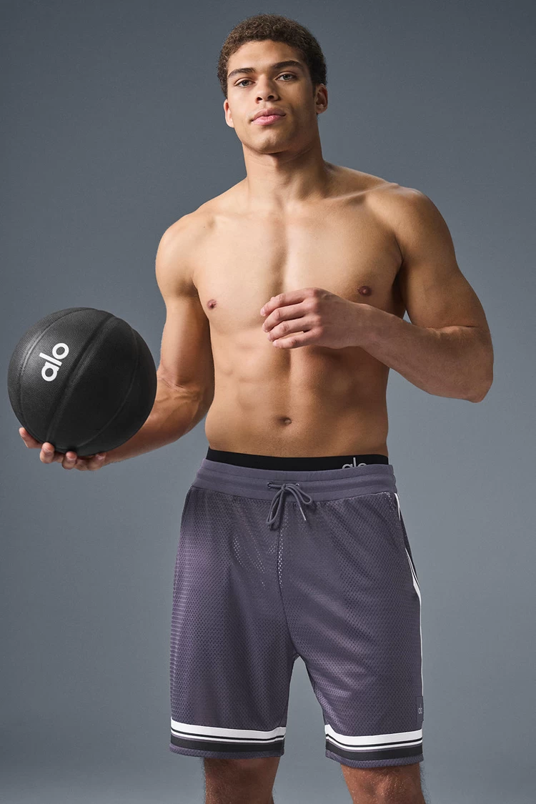 Aloyoga 7" Key Mesh Basketball Short - Italian Plum