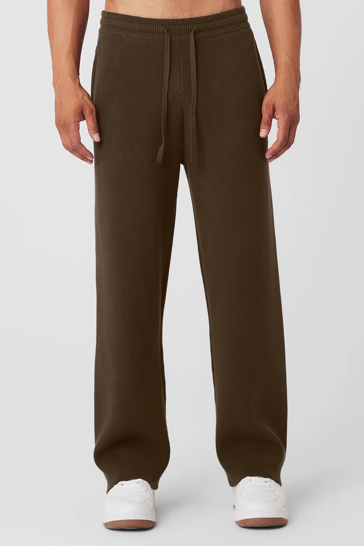 Aloyoga Scholar Straight Leg Sweatpant - Espresso