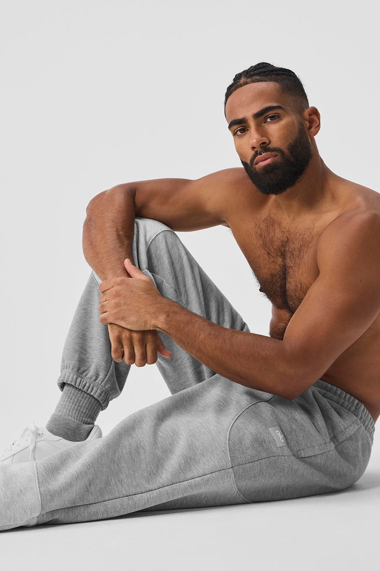 Aloyoga Make Waves Sweatpant - Athletic Heather Grey Tonal