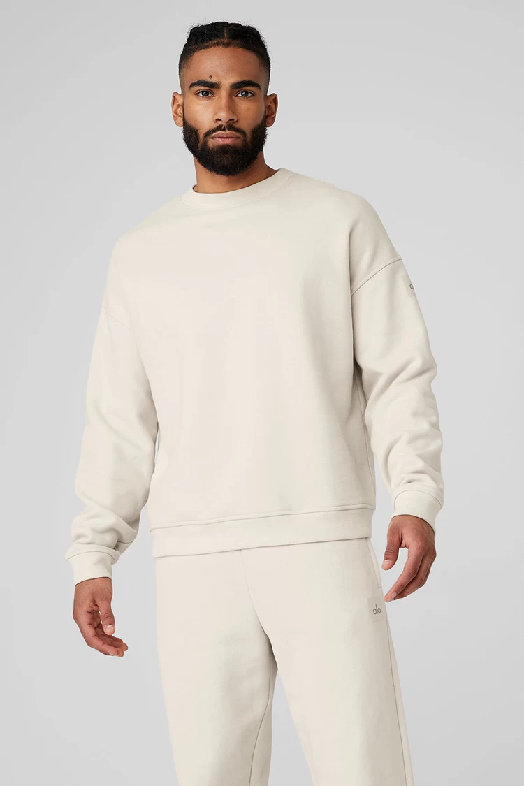 Aloyoga Renown Heavy Weight Crew Neck Pullover - Bone