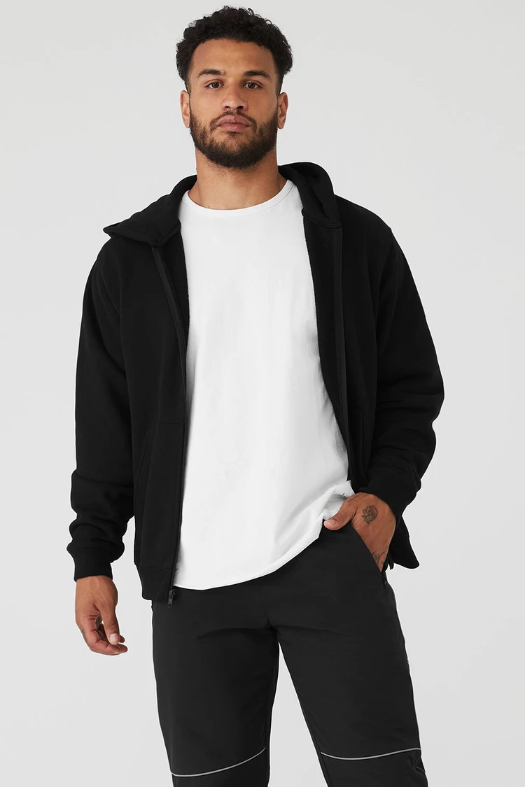 Aloyoga Renown Heavy Weight Full Zip Hoodie - Black