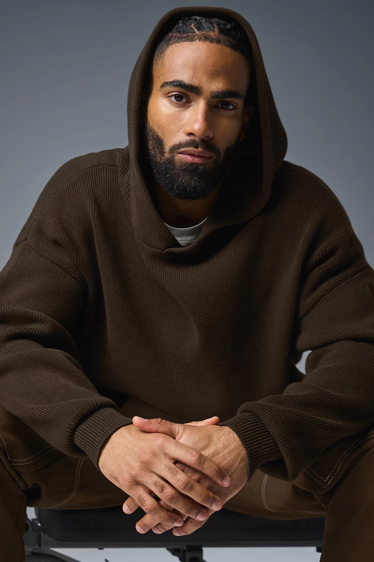 Aloyoga Scholar Hooded Sweater - Espresso