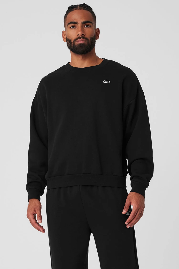 Aloyoga Accolade Crew Neck Pullover - Black
