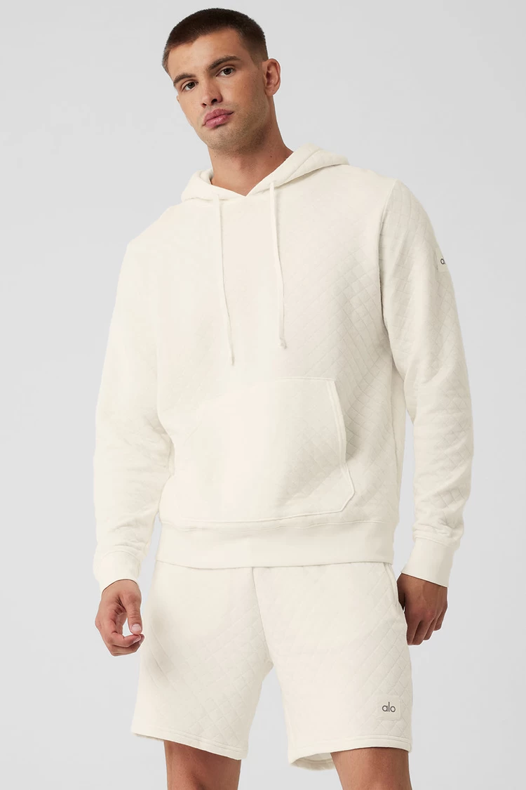 Aloyoga Quilted Stadium Hoodie - Ivory