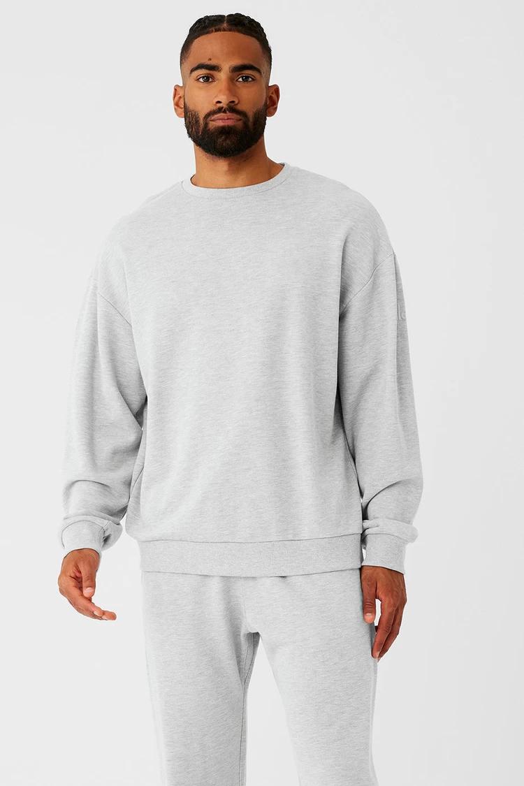 Aloyoga Chill Crew Neck Pullover - Athletic Heather Grey