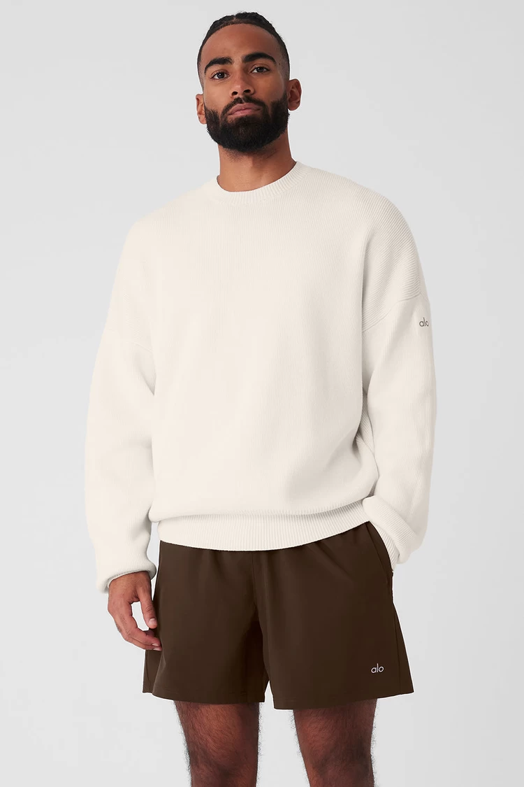 Aloyoga Scholar Crew Neck Sweater - Ivory