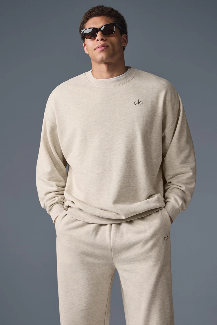 Aloyoga Accolade Crew Neck Pullover - Oatmeal Heather