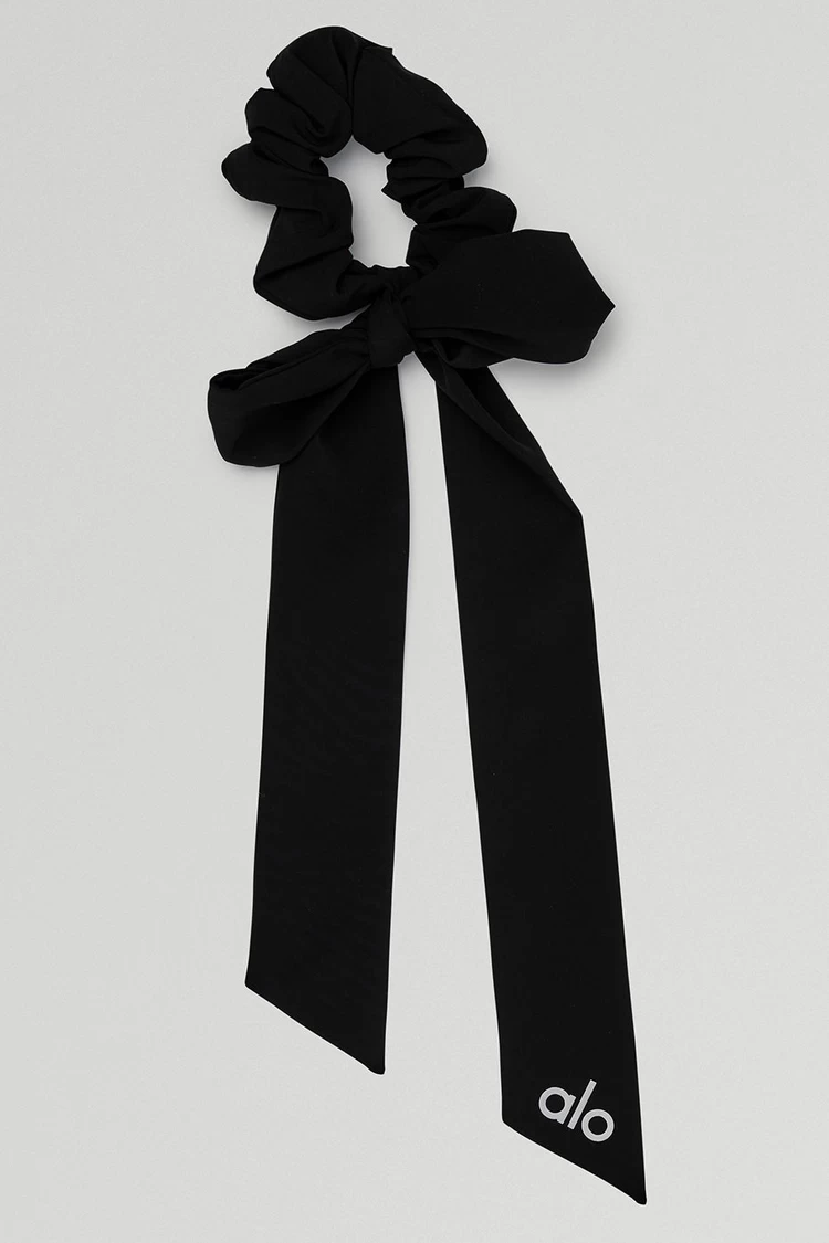 Aloyoga Love Knots Tie Scrunchie - Black