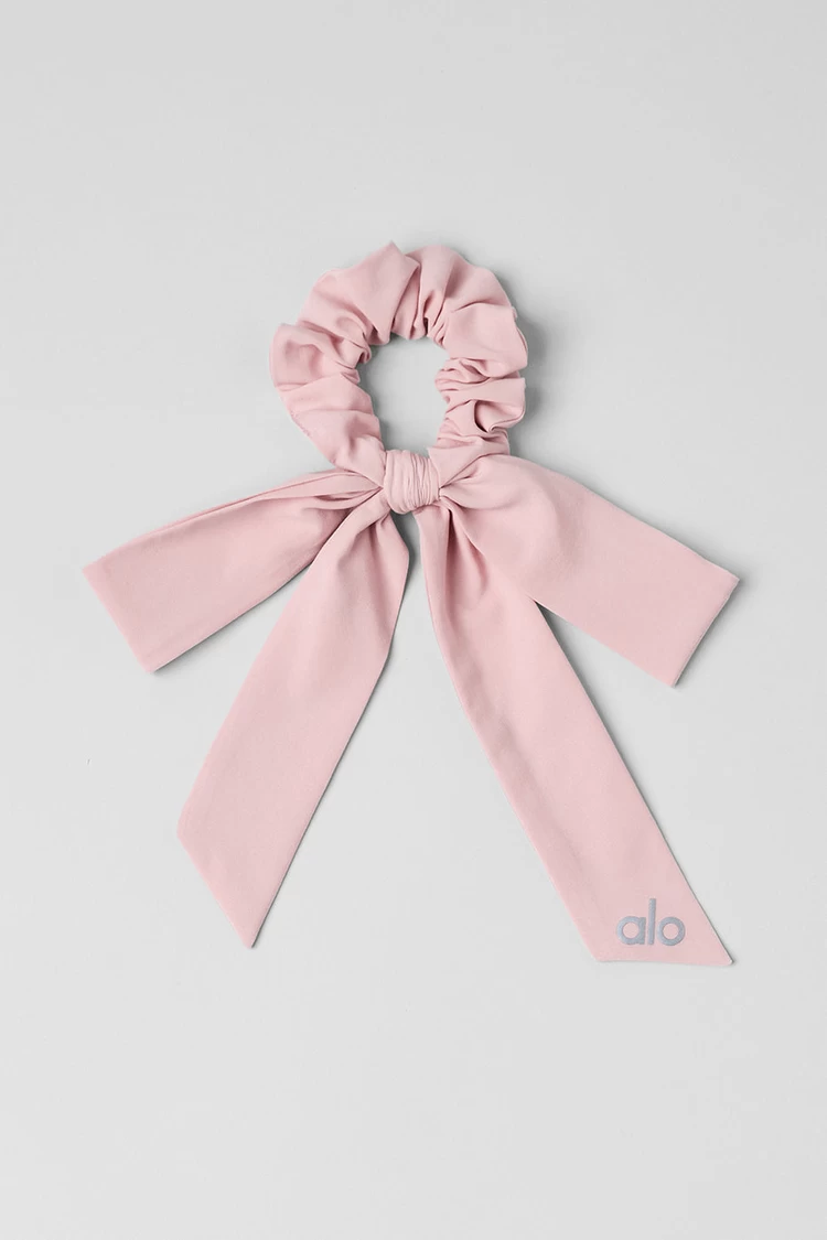 Aloyoga Love Knots Tie Scrunchie - Ballet Pink