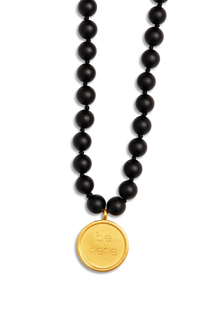 Aloyoga Black Onyx Mala Necklace