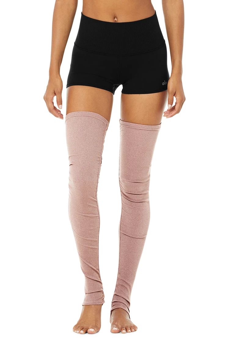 Aloyoga Goddess Leg Warmers - Smoky Quartz Heather