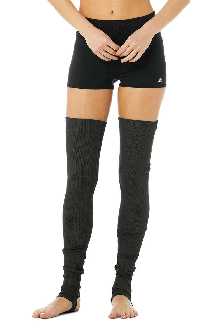 Aloyoga Goddess Leg Warmer - Dark Grey Heather