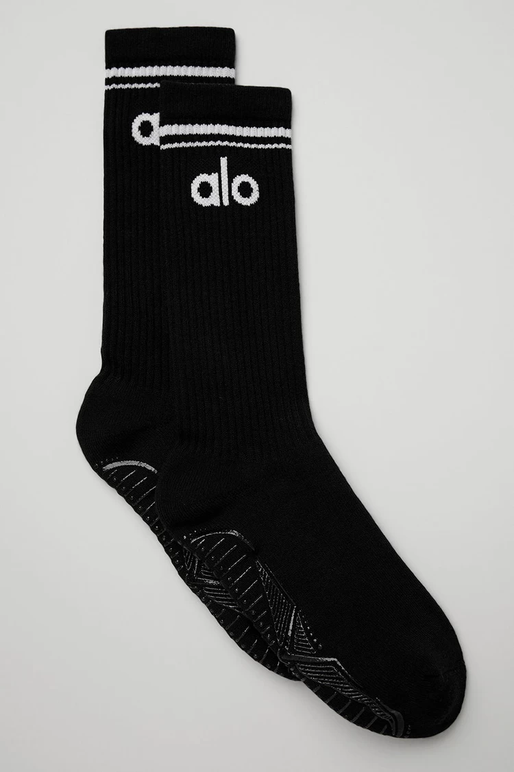 Aloyoga Women's Throwback Barre Sock - Black/White