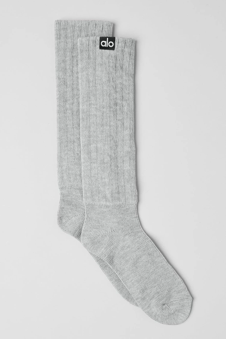 Aloyoga Unisex Scrunch Sock - Athletic Heather Grey