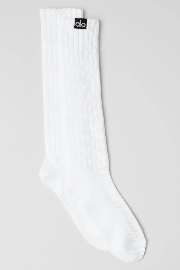 Aloyoga Unisex Scrunch Sock - White
