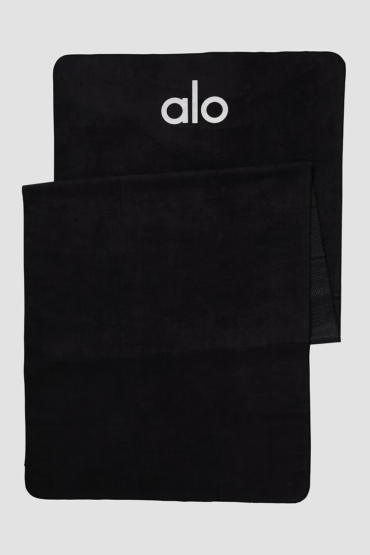 Aloyoga Grounded No-Slip Towel - Black