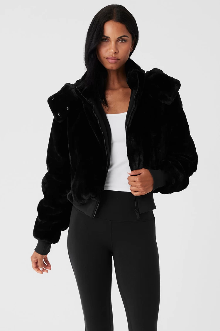 Aloyoga Faux Fur Foxy Jacket - Black