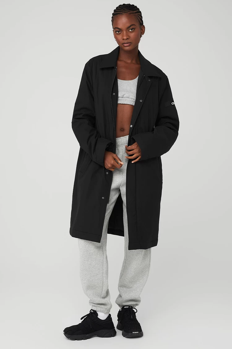 Aloyoga Signature Overcoat - Black