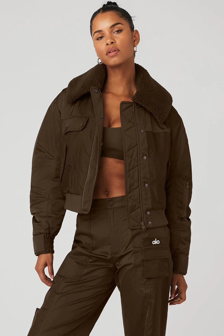 Aloyoga Blaze Bomber - Espresso