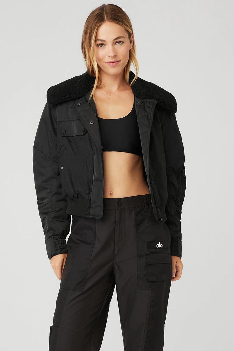 Aloyoga Blaze Bomber - Black