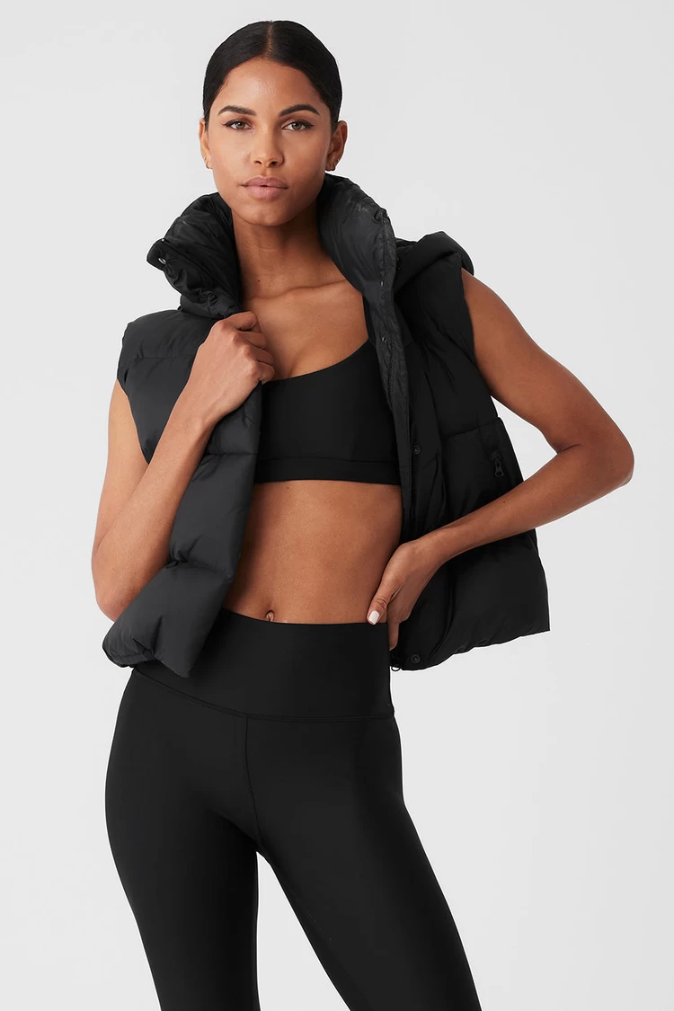 Aloyoga Gold Rush Puffer Vest - Black