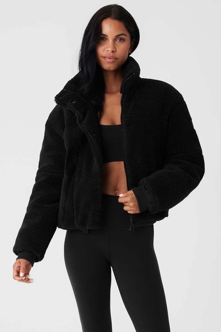 Aloyoga Sherpa Snow Angel Puffer - Black